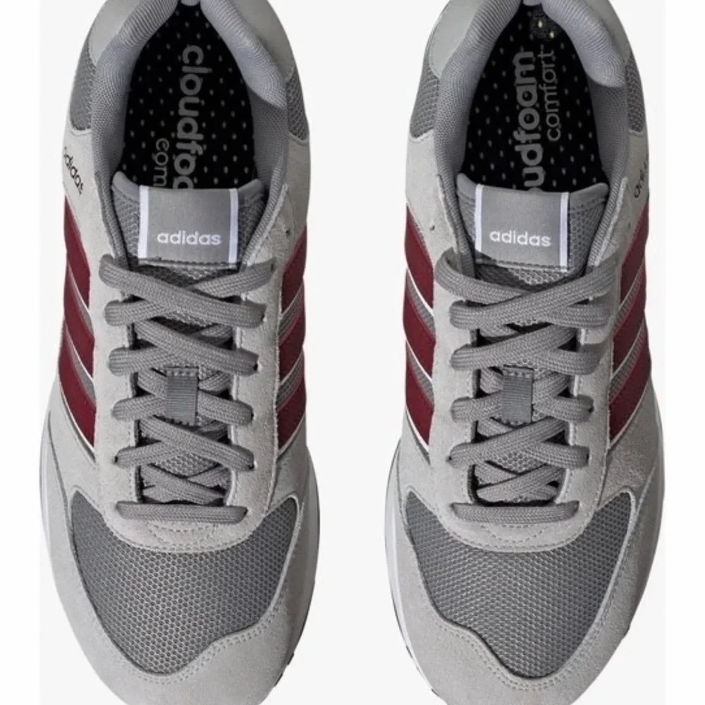 NIB Adidas Men's Run '80s Sneakers | Grey/Red | Size: 9.5